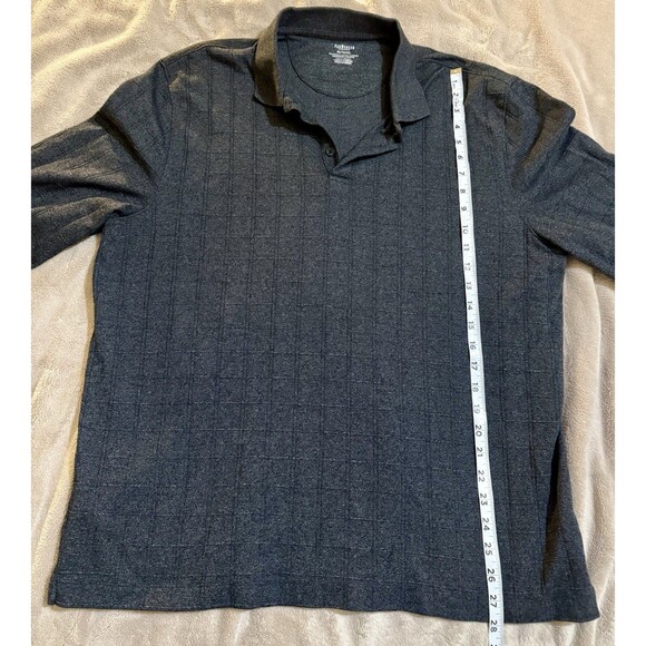 Van Heusen polo shirt adult extra large men's long sleeve 3 button grid pattern - Picture 3 of 6